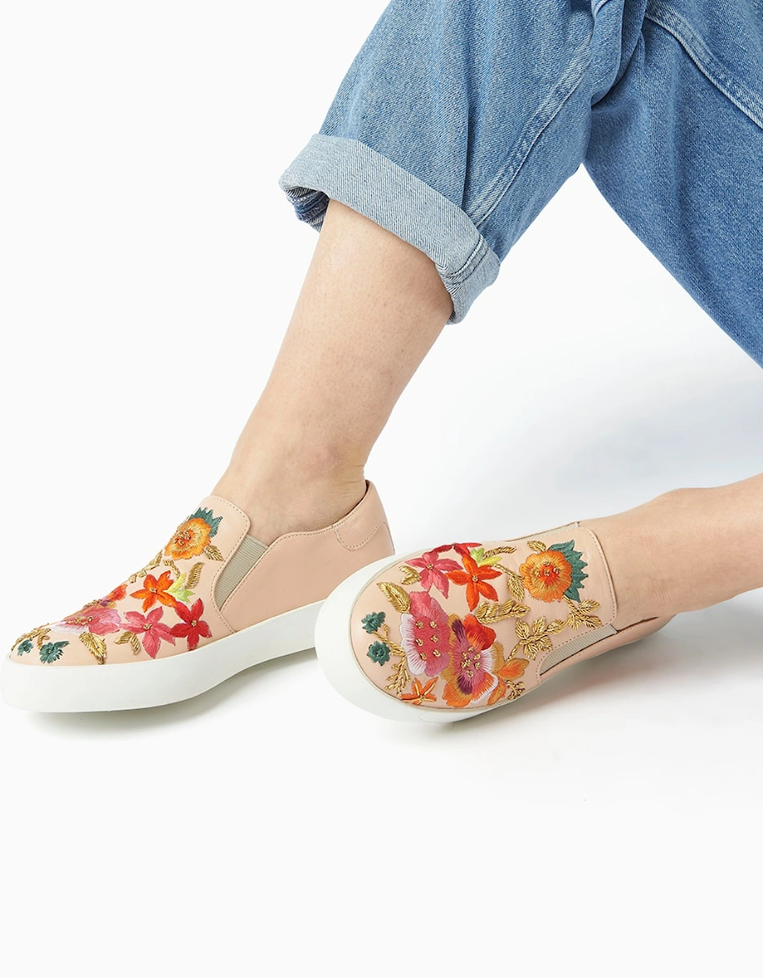Ladies Espyy - Embroidered Slip On Shoes