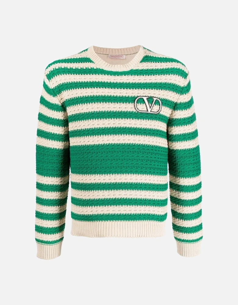 VLOGO Stripe Sweater Green/Cream