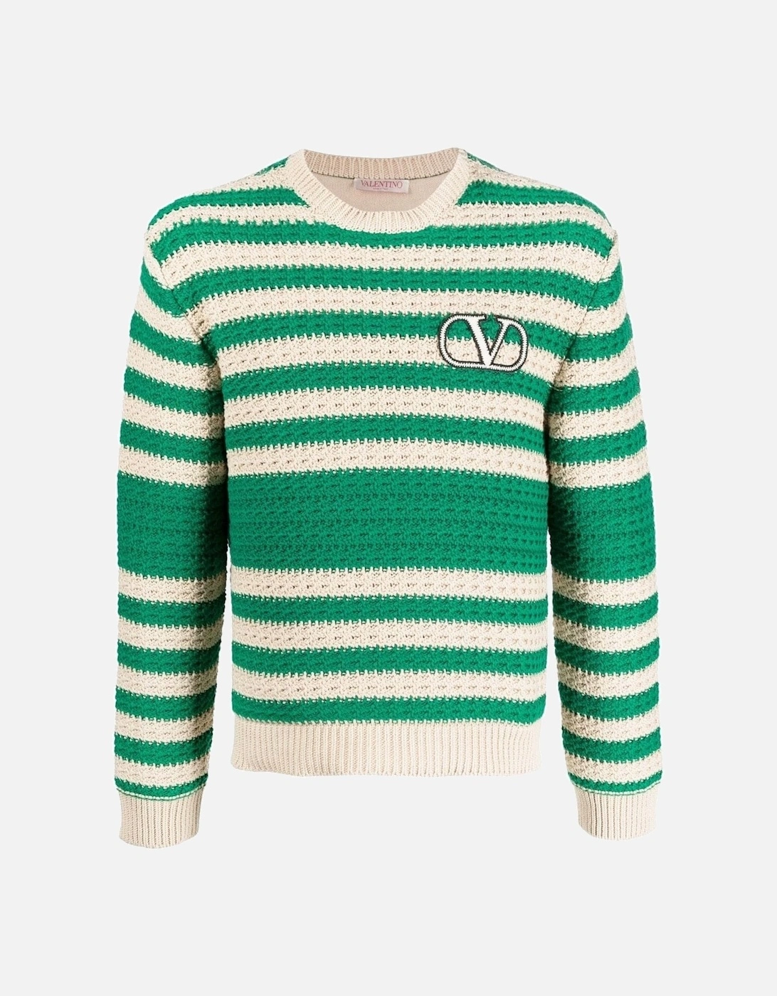 VLOGO Stripe Sweater Green/Cream, 6 of 5