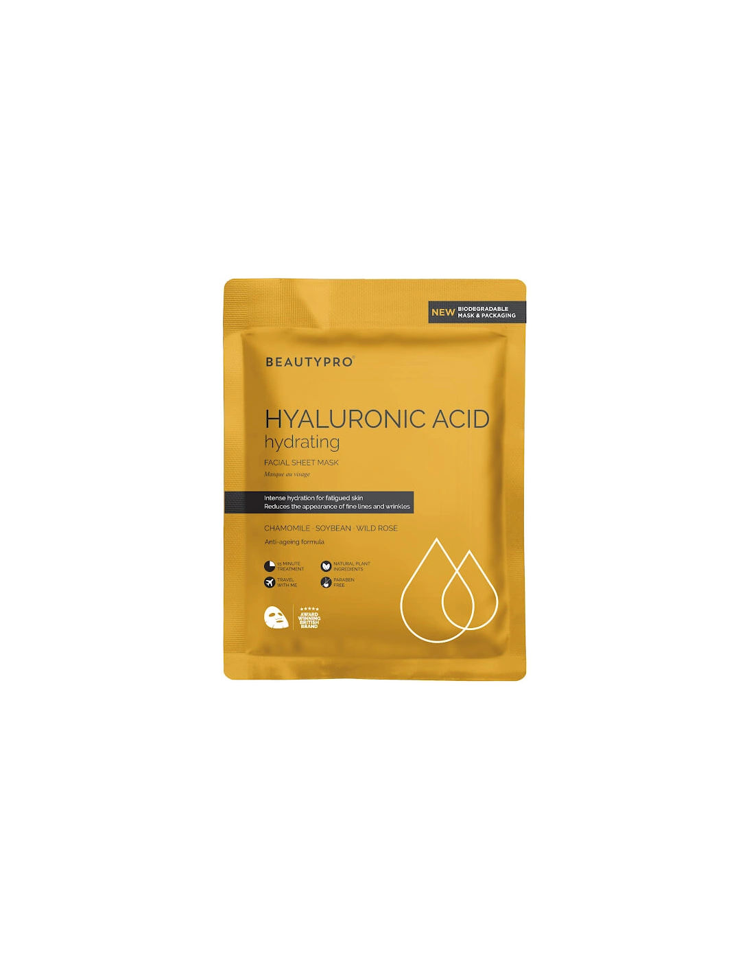 Hyaluronic Acid Hydrating Facial Sheet Mask - BeautyPro, 2 of 1