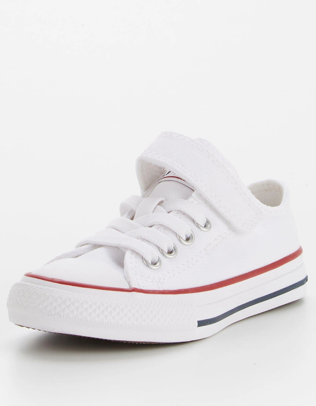 Kids Easy-On Velcro Ox Trainers - White, 8 of 7