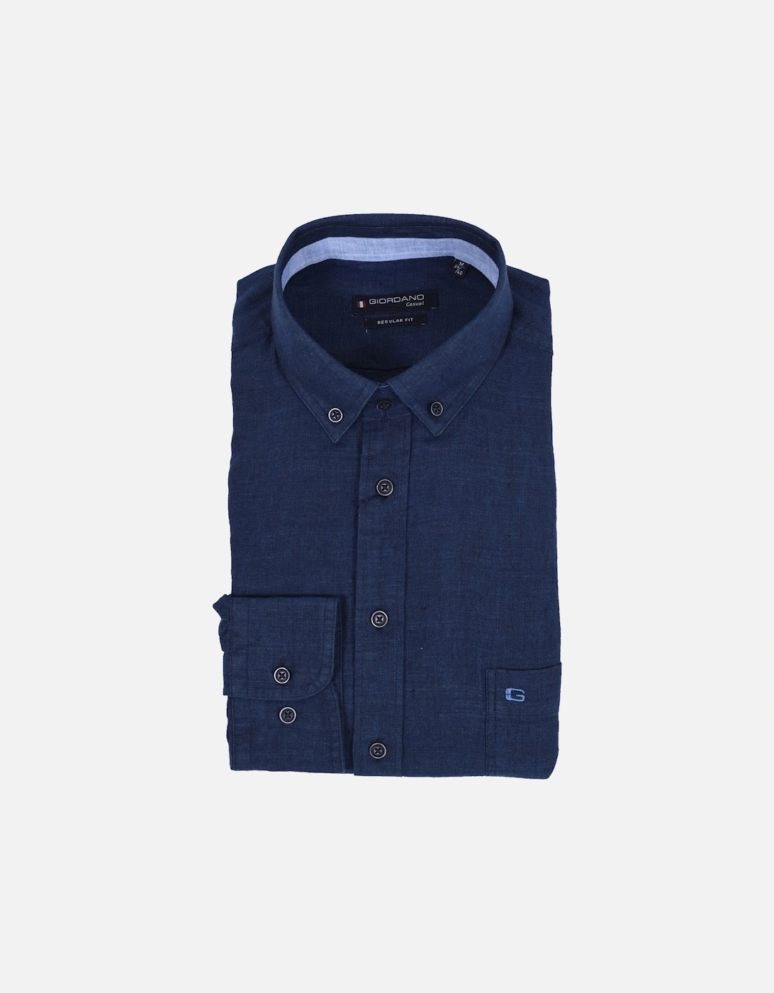 Regular Fit Linen Shirt Navy, 4 of 3