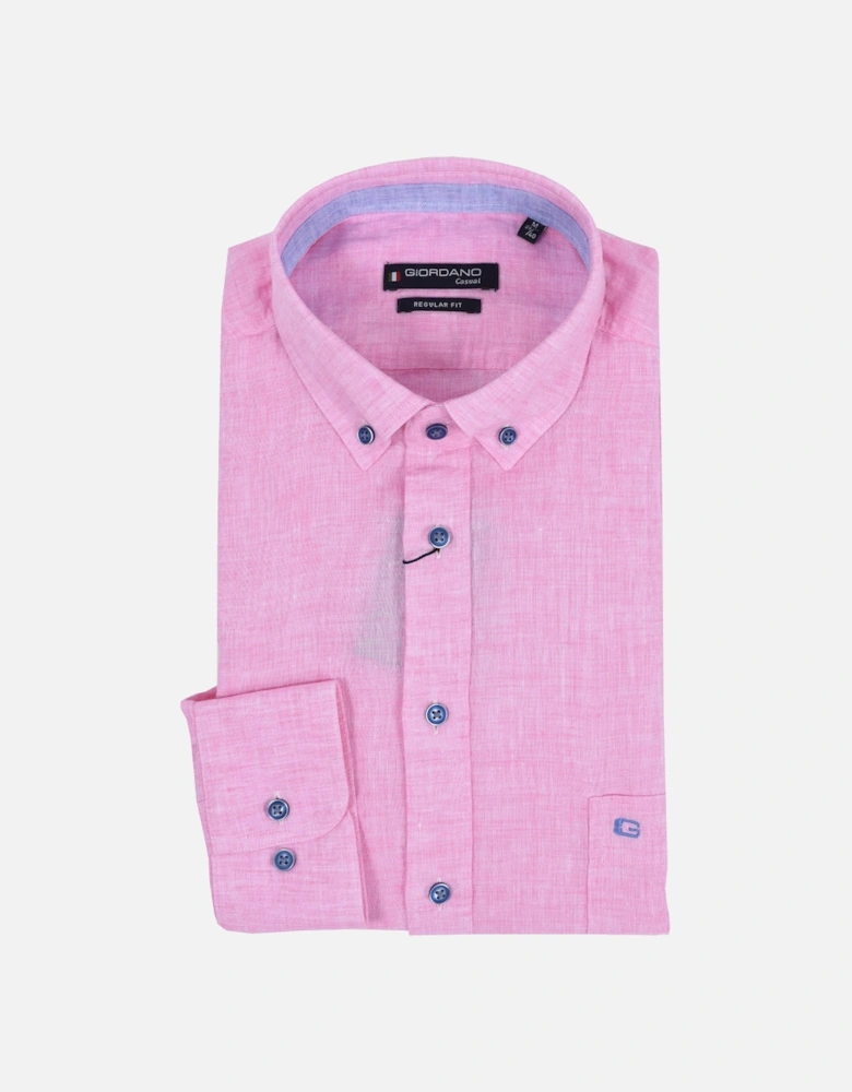 Regular Fit Linen Shirt Pink