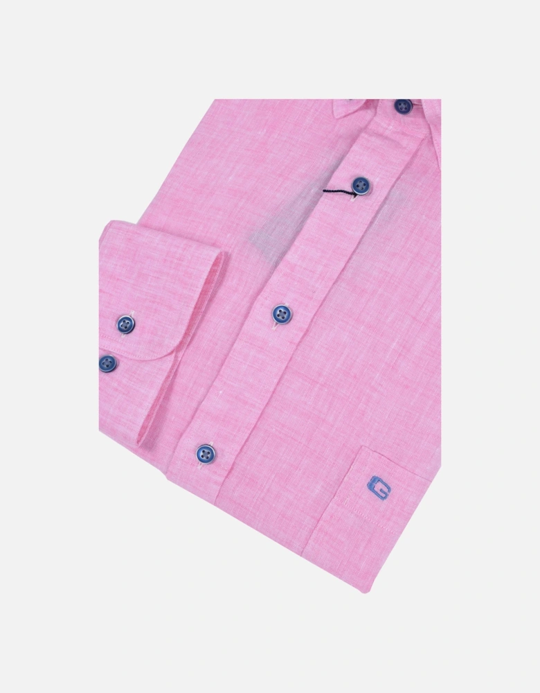 Regular Fit Linen Shirt Pink