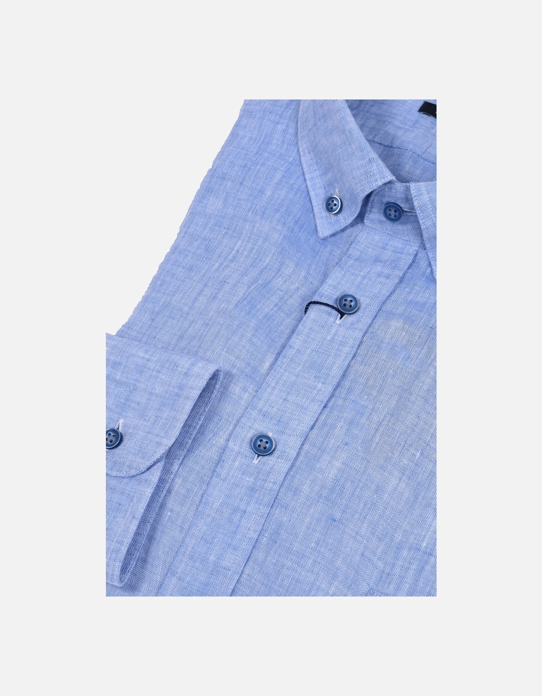 Regular Fit Linen Shirt Light Blue