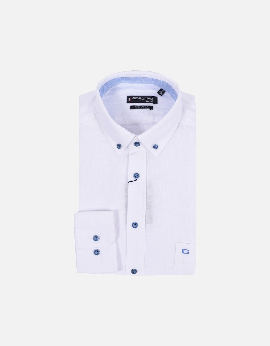 Regular Fit Linen Shirt White, 4 of 3