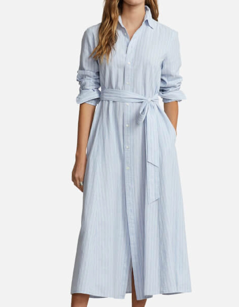 Linen and Cotton-Blend Midi Dress
