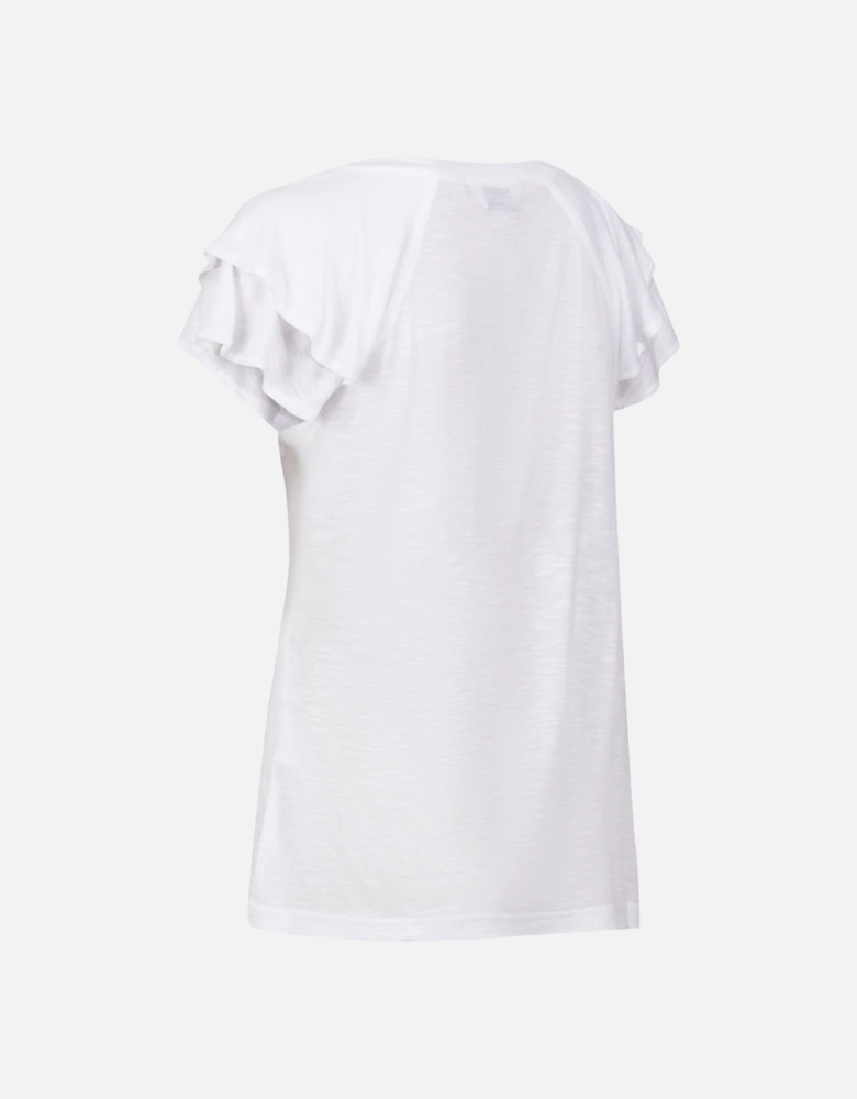 Womens Ferra Lightweight Ruffle Sleeve T Shirt Top