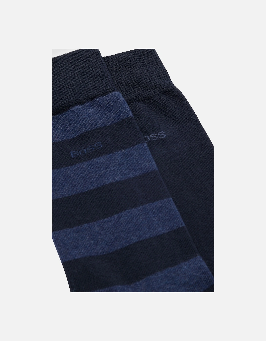 Boss 2pack Rs Blockstripe Colour Socks Open Blue