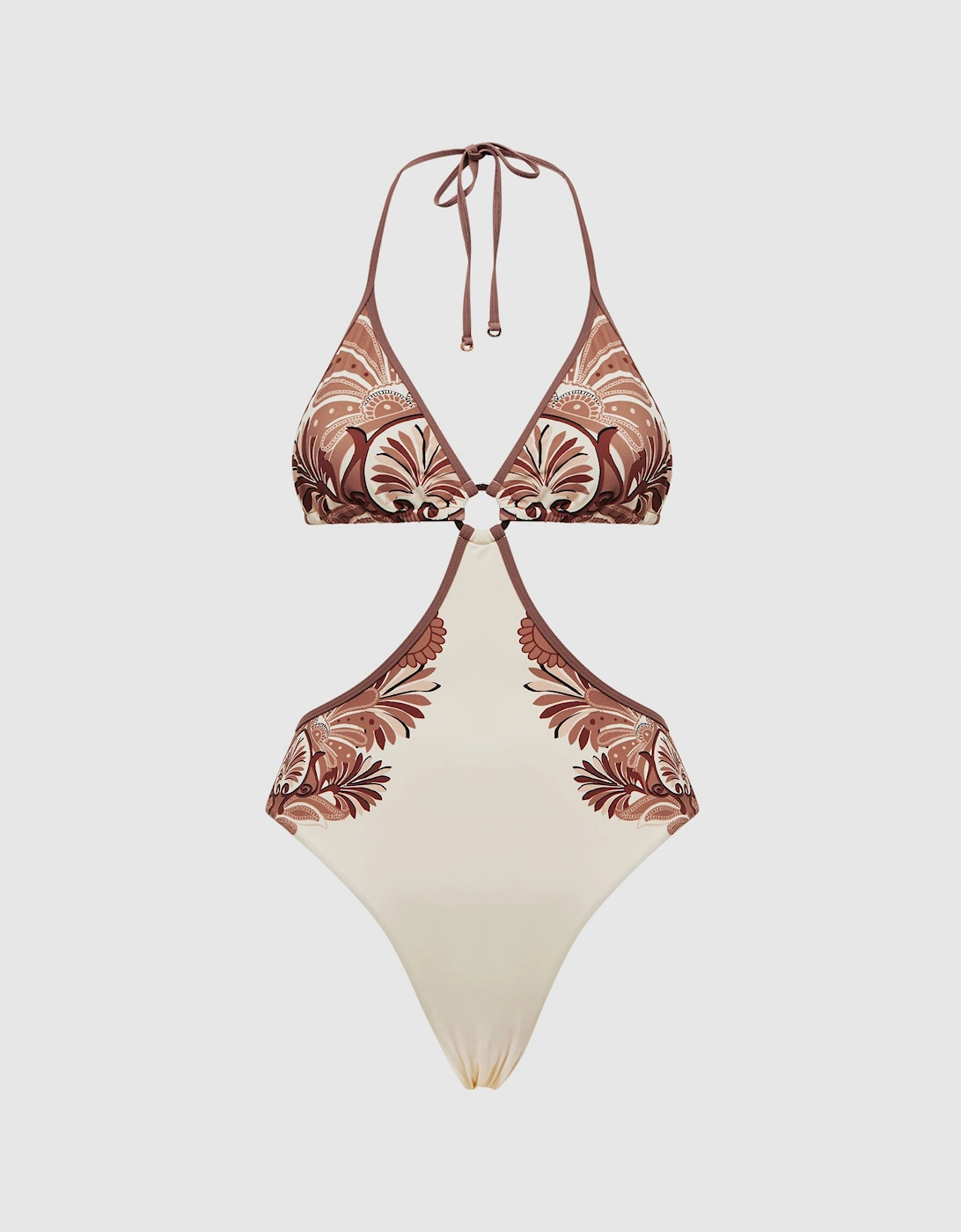 Printed Cut-Out Halter Neck Swimsuit, 2 of 1