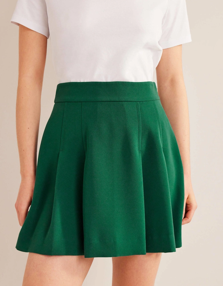 Pleated Crepe Mini Skirt