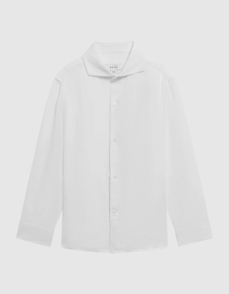 Linen Cutaway Collar Shirt