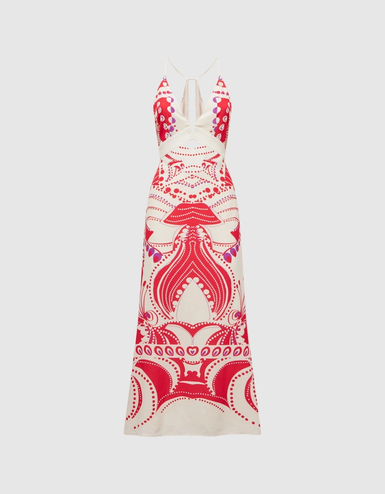 Abstract Print Maxi Dress