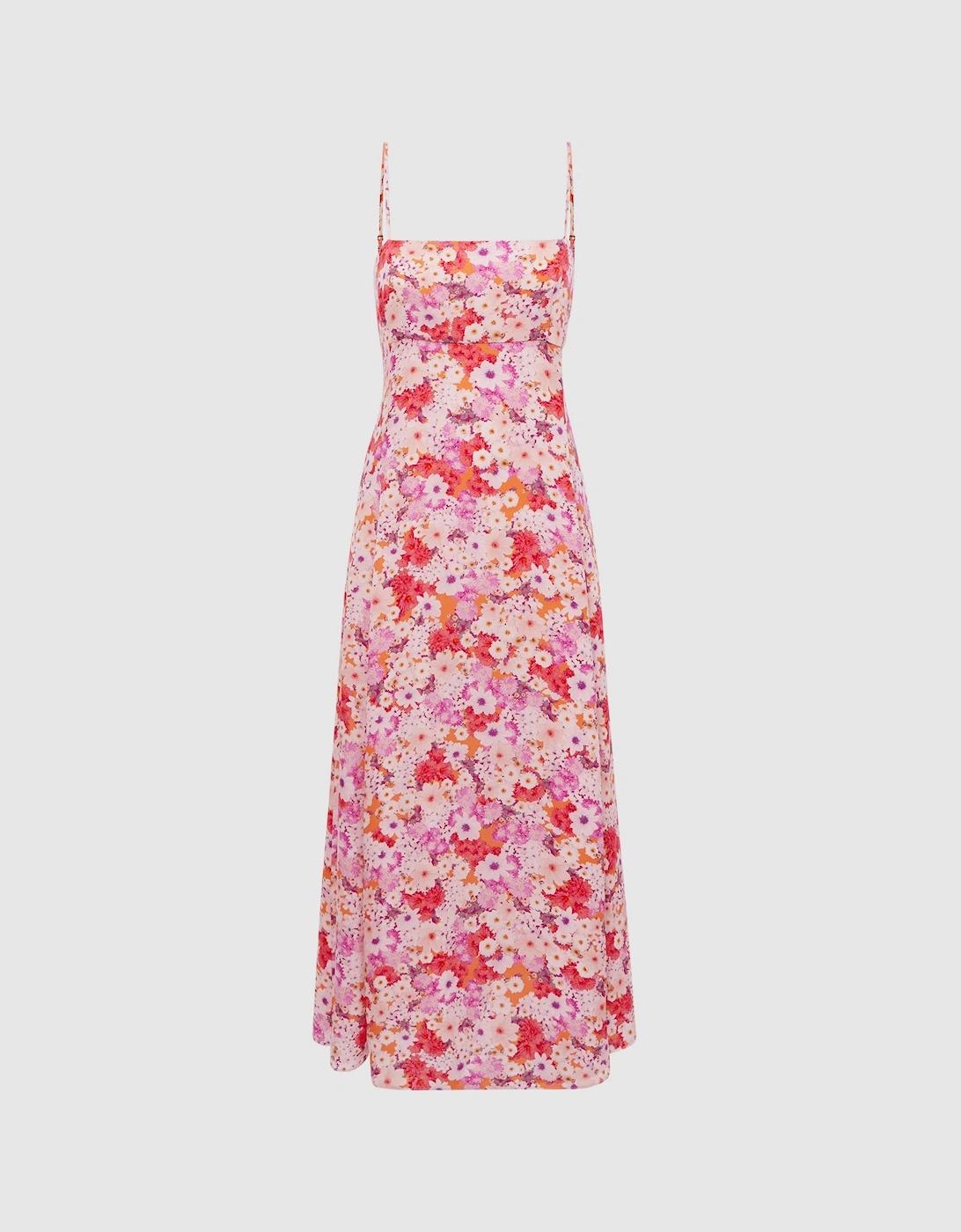 Floral Print Fitted Midi Dress, 2 of 1