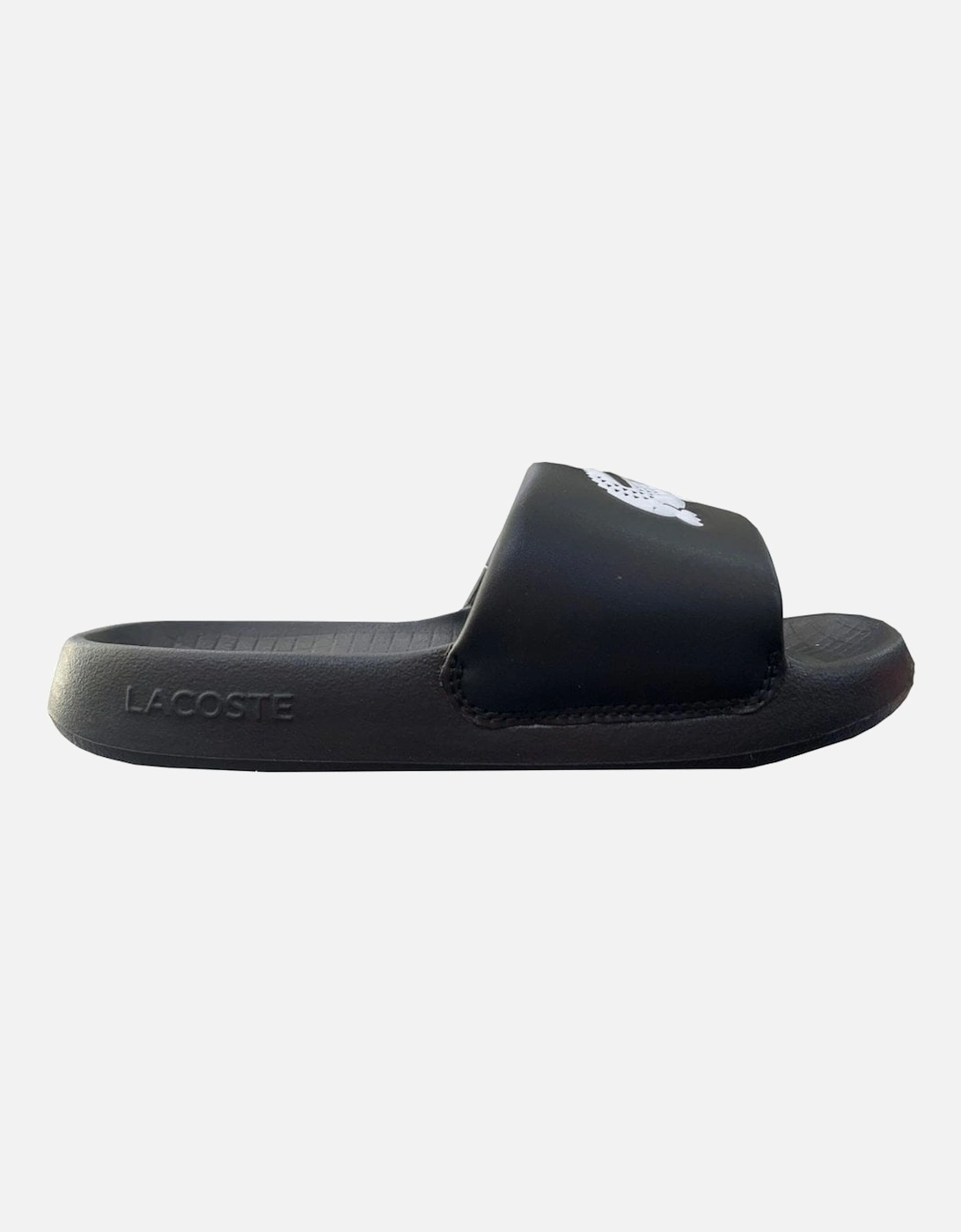 Womens Black Croco 1.0 Synthetic Slides, 7 of 6
