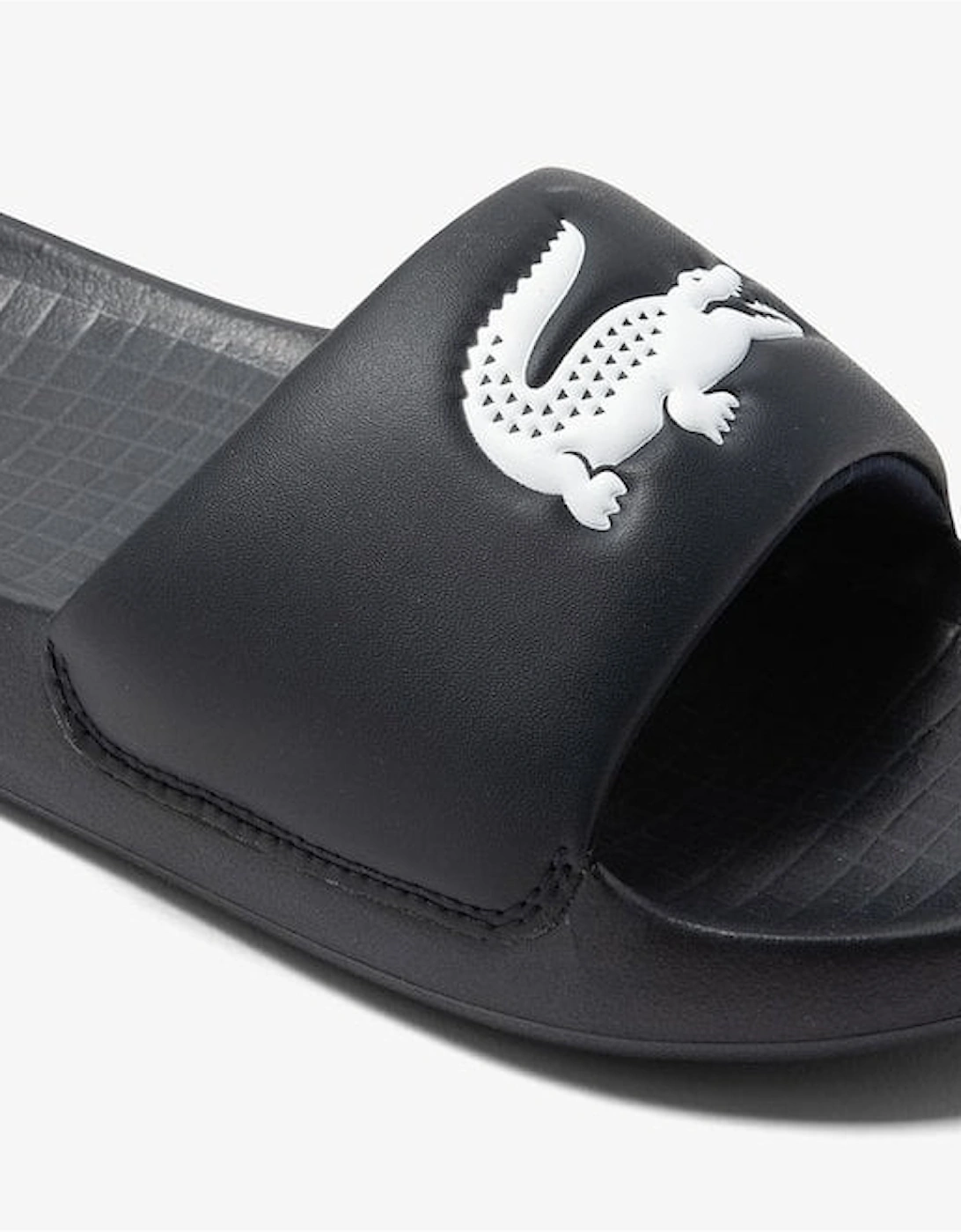 Womens Black Croco 1.0 Synthetic Slides
