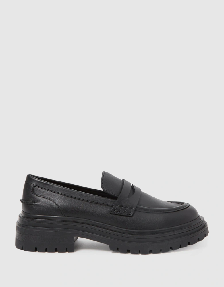 Leather Chunky Cleated Loafers