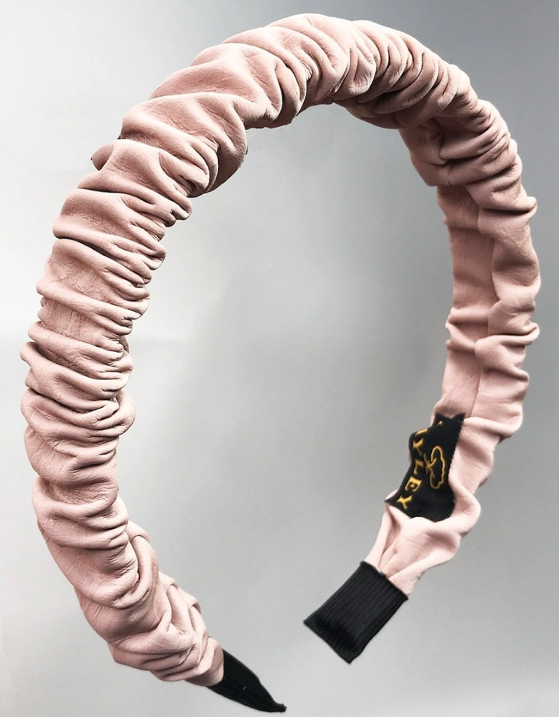 Pink Faux Leather Ruched Headband, 2 of 1