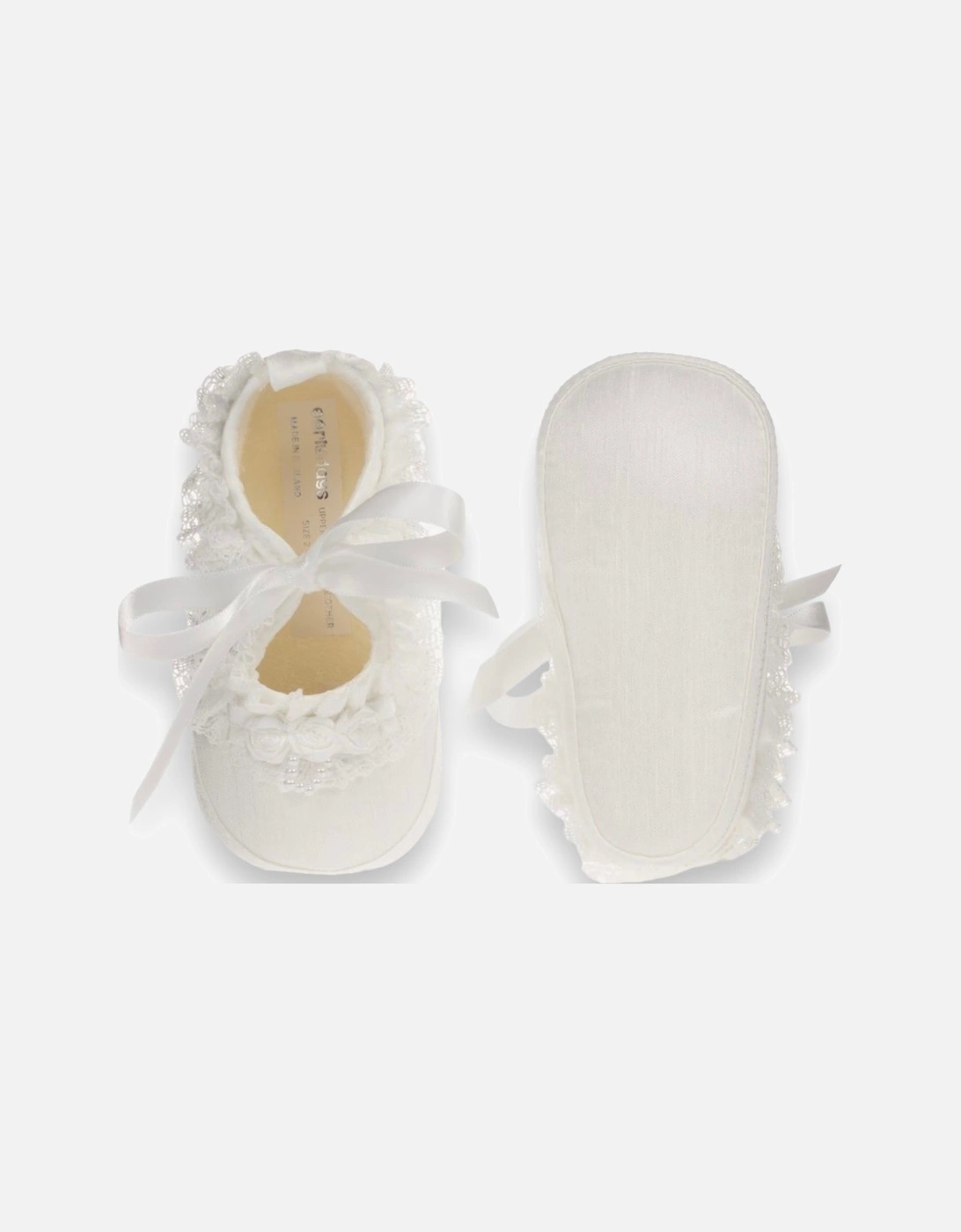 Ivory Satin Lace Soft Sole Shoes