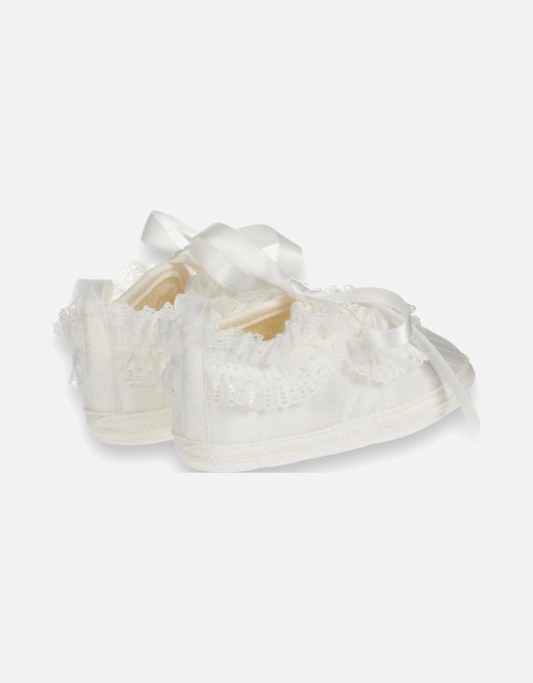 Ivory Satin Lace Soft Sole Shoes
