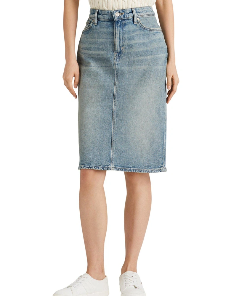 Daniela-knee-length Denim Skirt - Salt Creek Wash