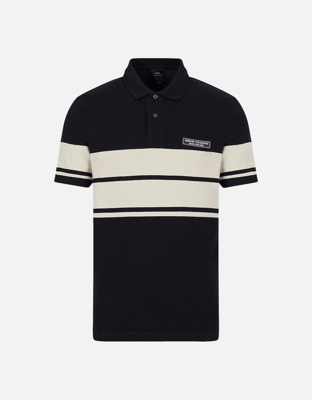 Jersey Polo Shirt With Chest Strip Deep Navy /white, 5 of 4