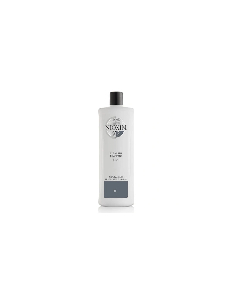 3-Part System 2 Cleanser Shampoo for Natural Hair with Progressed Thinning 1000ml - NIOXIN