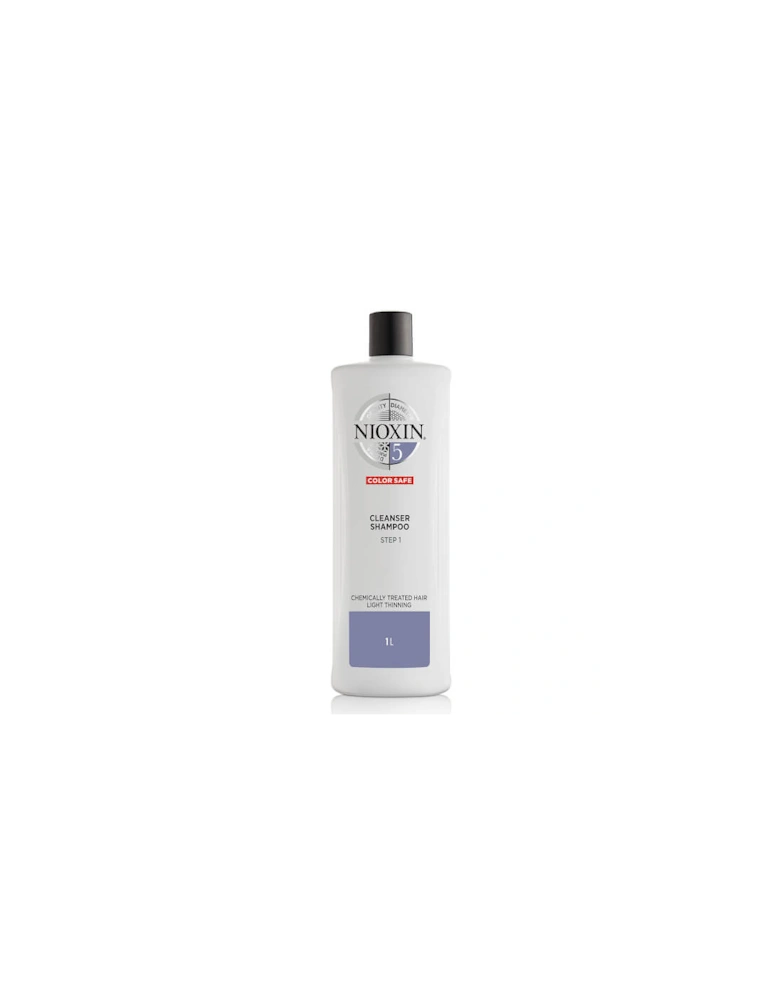 3-Part System 5 Cleanser Shampoo for Chemically Treated Hair with Light Thinning 1000ml - NIOXIN