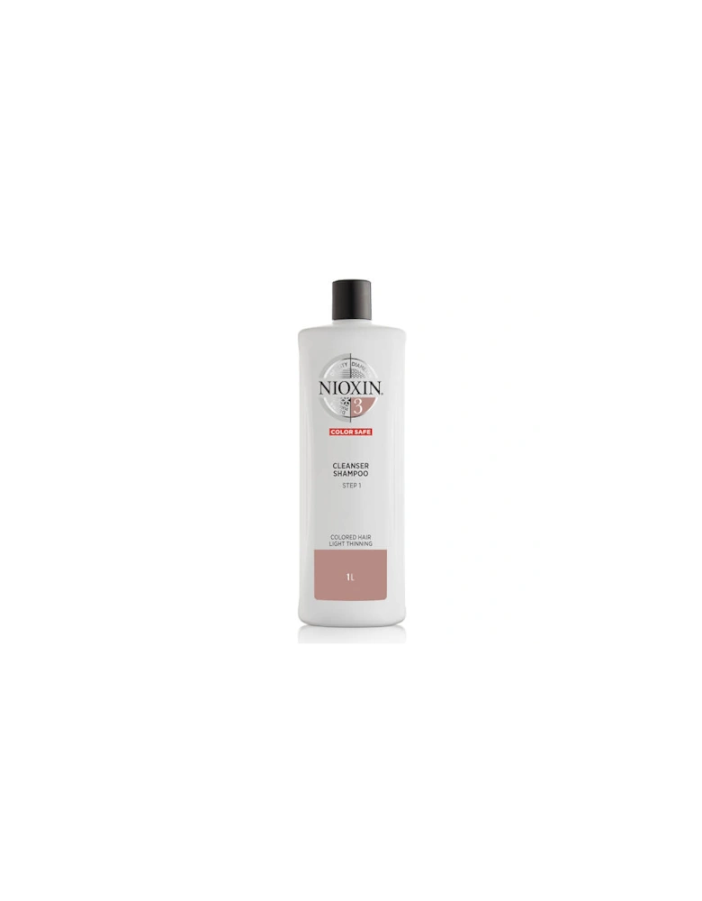3-Part System 3 Cleanser Shampoo for Coloured Hair with Light Thinning 1000ml - NIOXIN