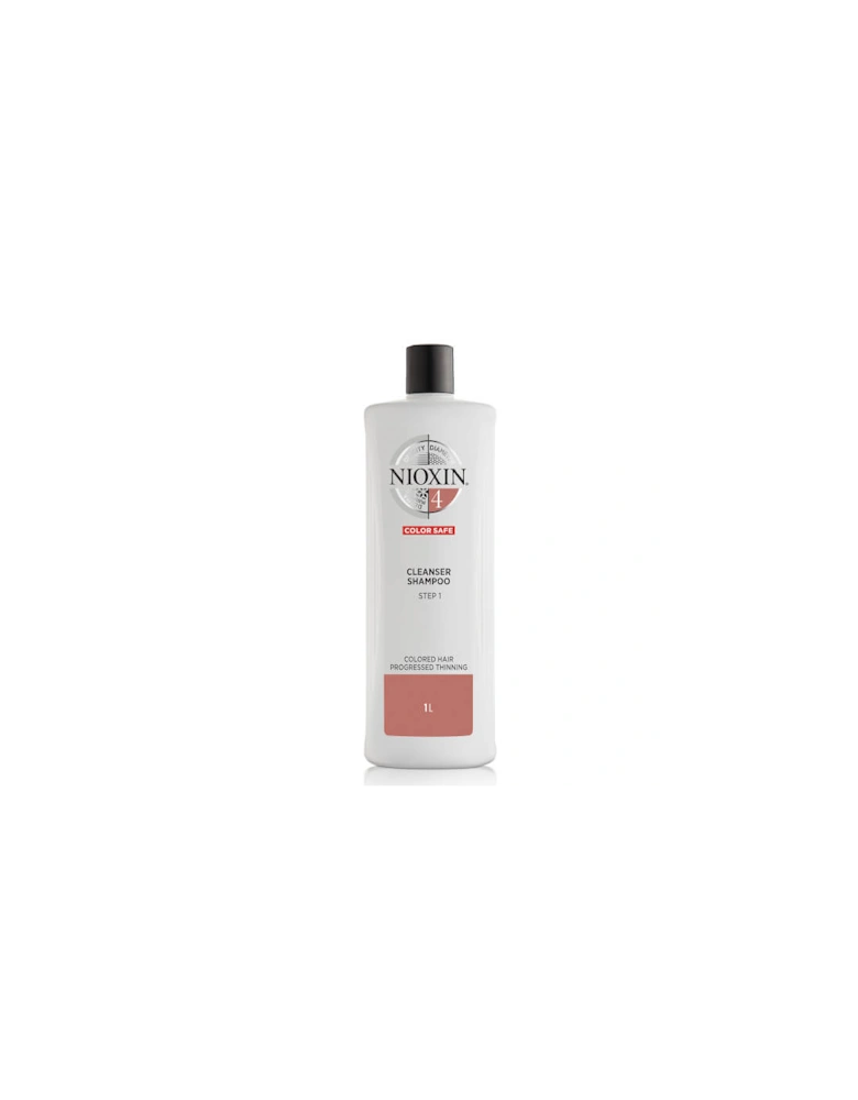 3-Part System 4 Cleanser Shampoo for Coloured Hair with Progressed Thinning 1000ml - NIOXIN