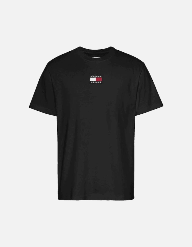 Cotton Embroidered Logo Regular Fit Black T-Shirt