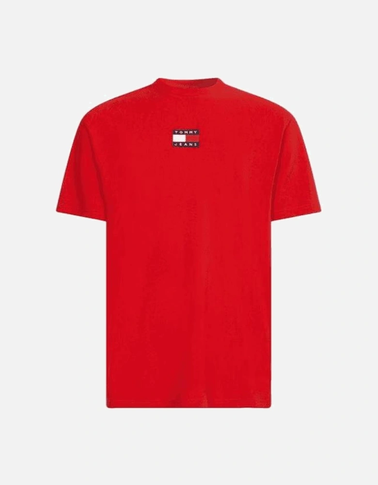 Cotton Embroidered Logo Regular Fit Red T-Shirt