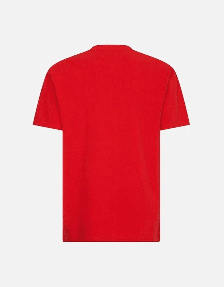 Cotton Embroidered Logo Regular Fit Red T-Shirt