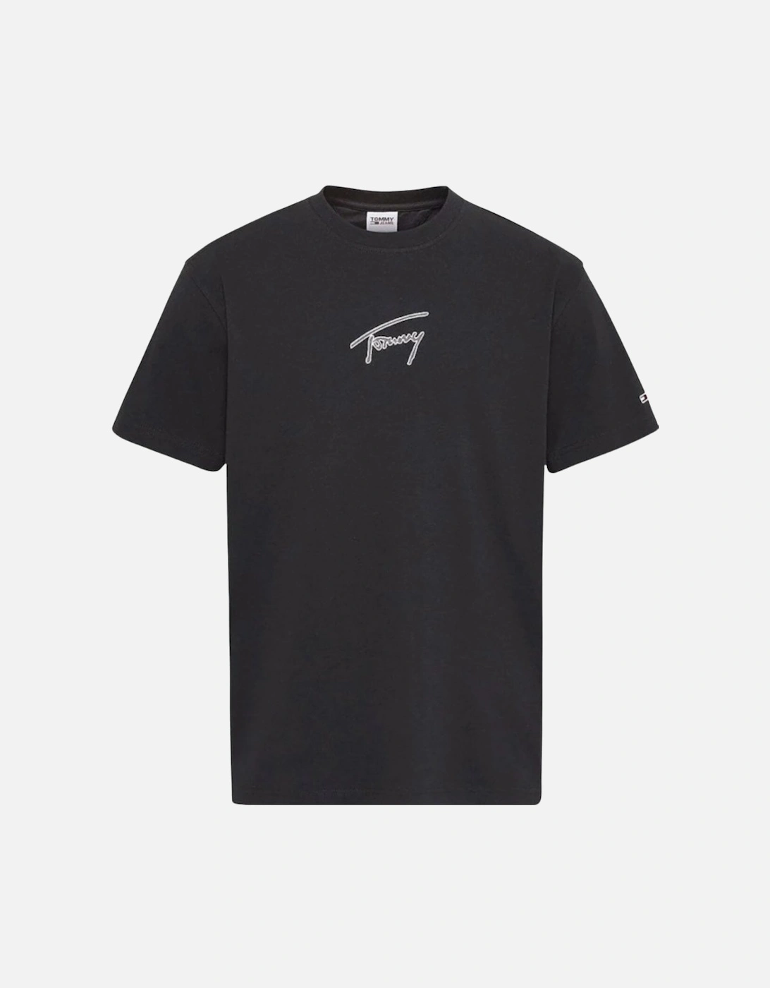 Cotton Signature Logo Regular Fit Black T-Shirt, 3 of 2