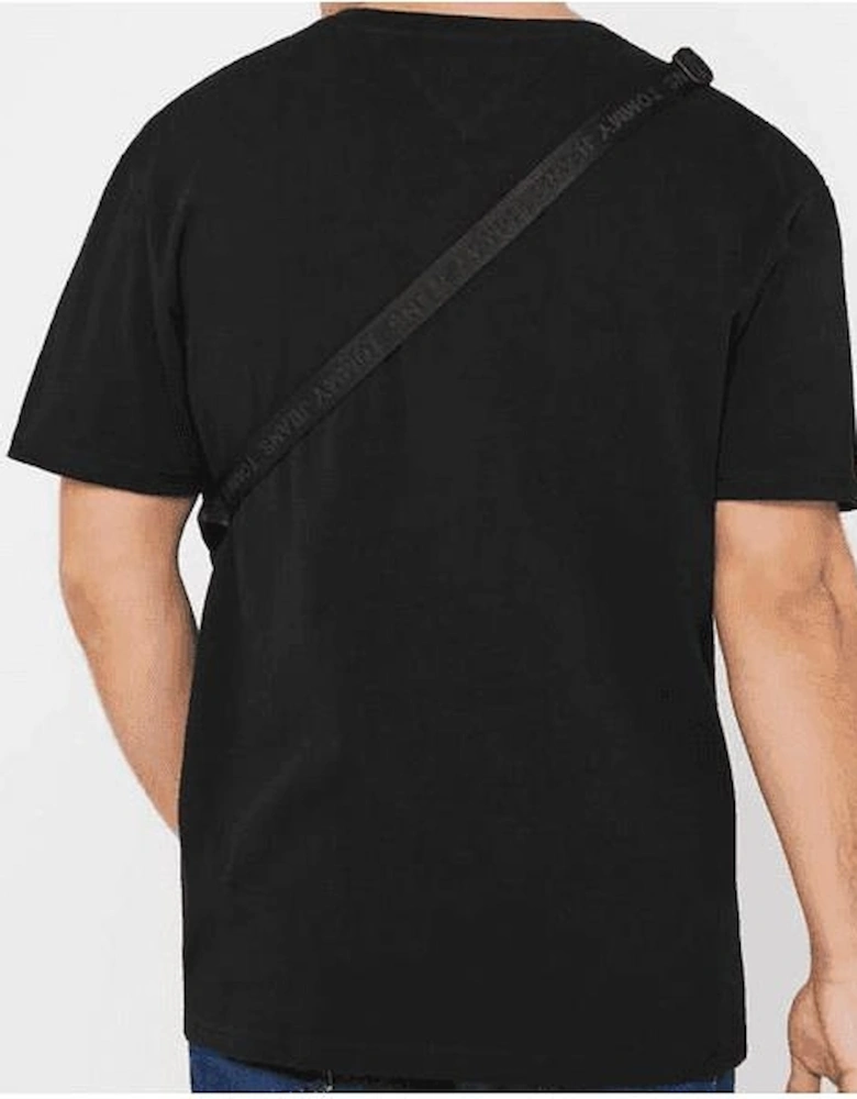 Cotton Embroidered Logo Regular Fit Black T-Shirt