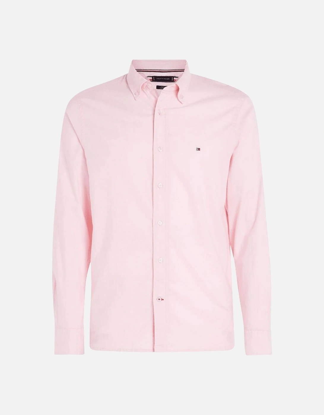 Embroidered Logo Button Up Pink Shirt, 2 of 1