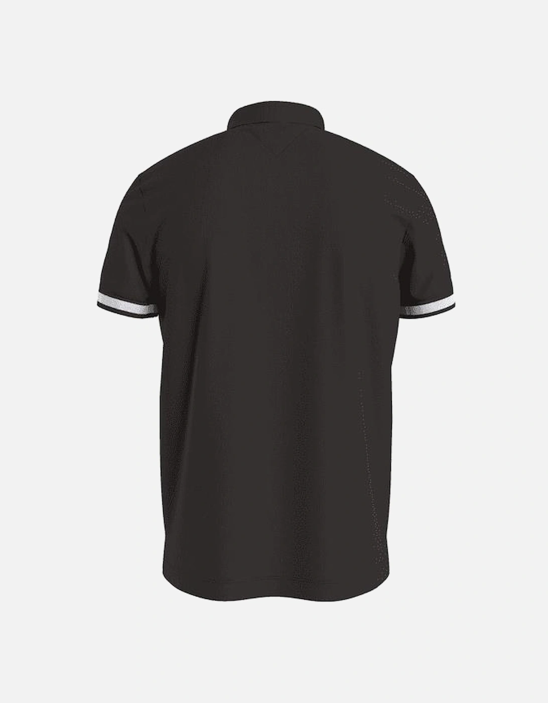 Emboidered Logo Short Sleeve Black Polo Shirt
