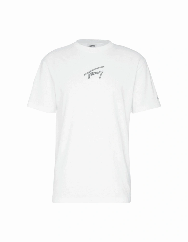 Cotton Signature Logo Regular Fit White T-Shirt