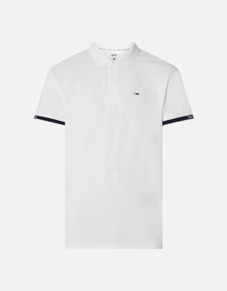 Emboidered Logo Short Sleeve White Polo Shirt