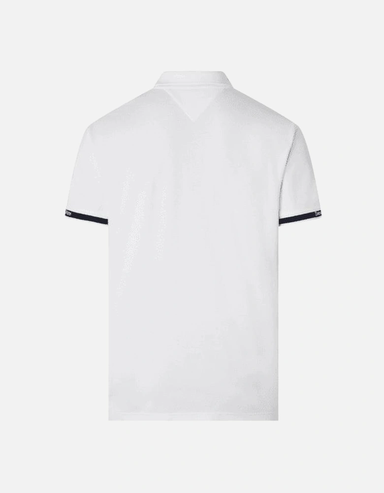 Emboidered Logo Short Sleeve White Polo Shirt