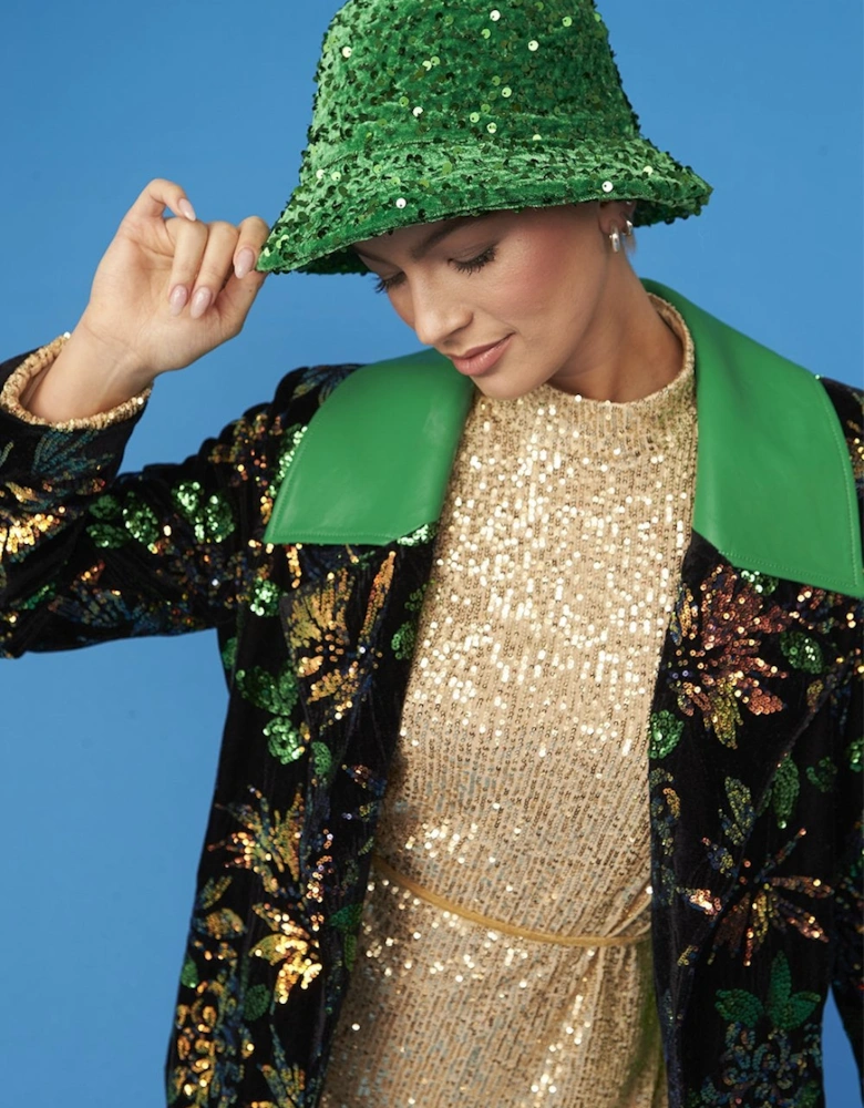 Green Sequin Bucket Hat