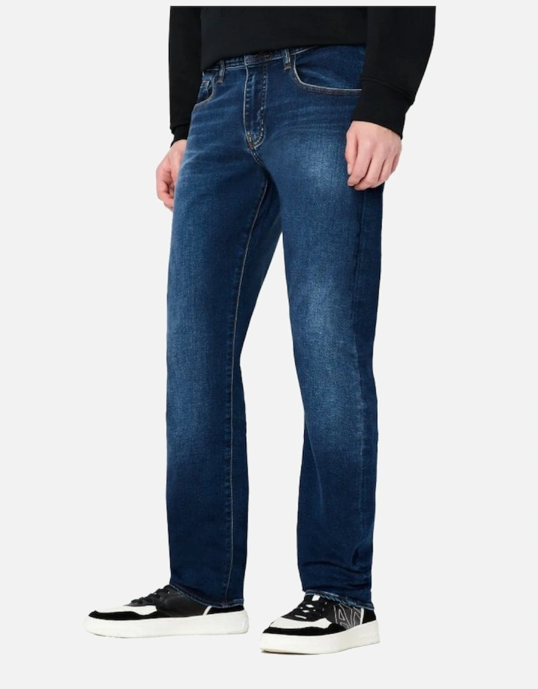 Slim Straight Stretch Denim Jeans Indigo Denim