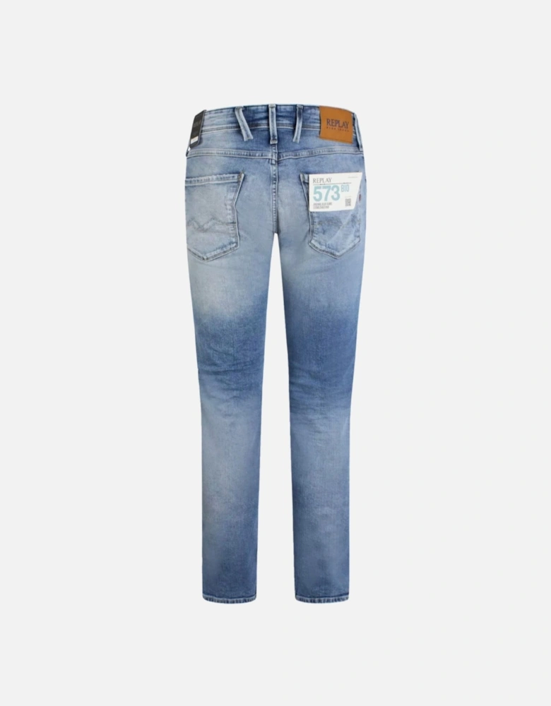 Anbass Stretch Light Wash Ripped Slim Fit Jeans