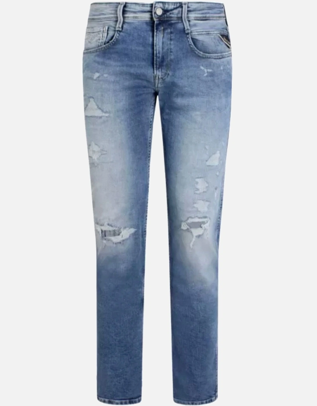 Anbass Stretch Light Wash Ripped Slim Fit Jeans, 3 of 2
