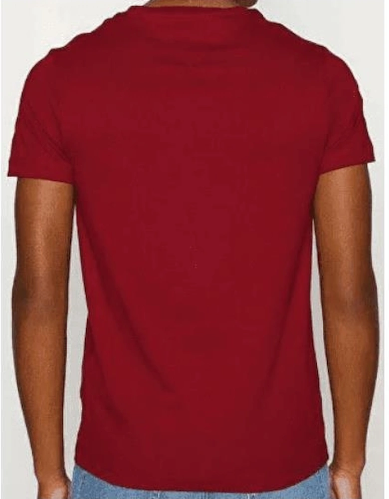Cotton Regular Fit Printed Logo Red T-Shirt