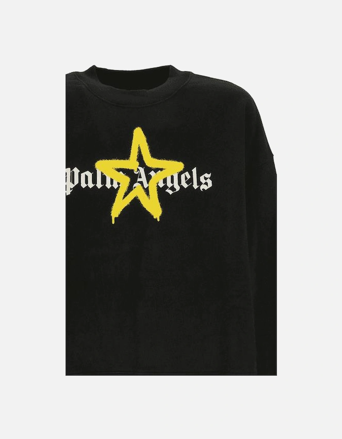 Spray Yellow Star Logo Black Sweatshirt