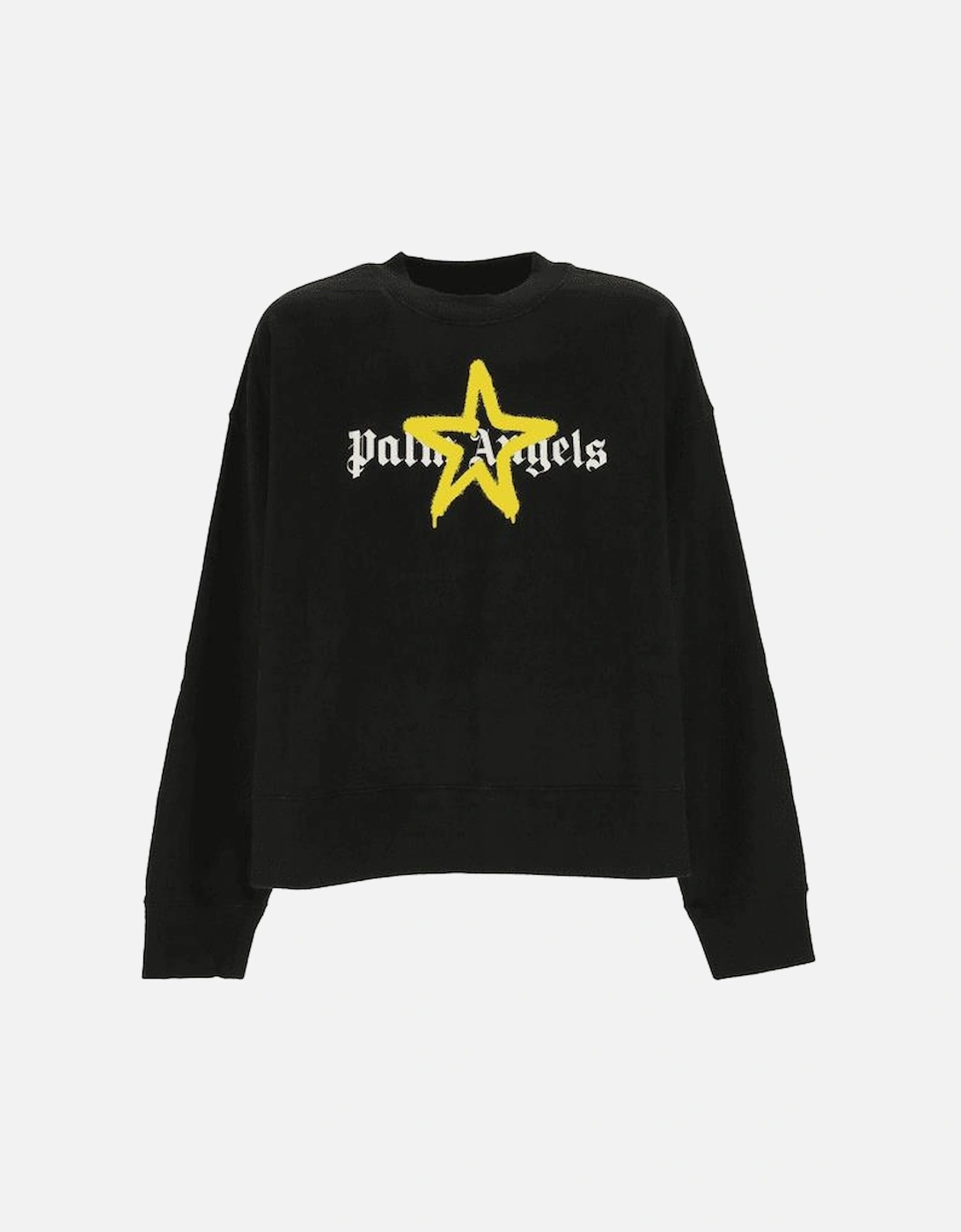 Spray Yellow Star Logo Black Sweatshirt, 4 of 3