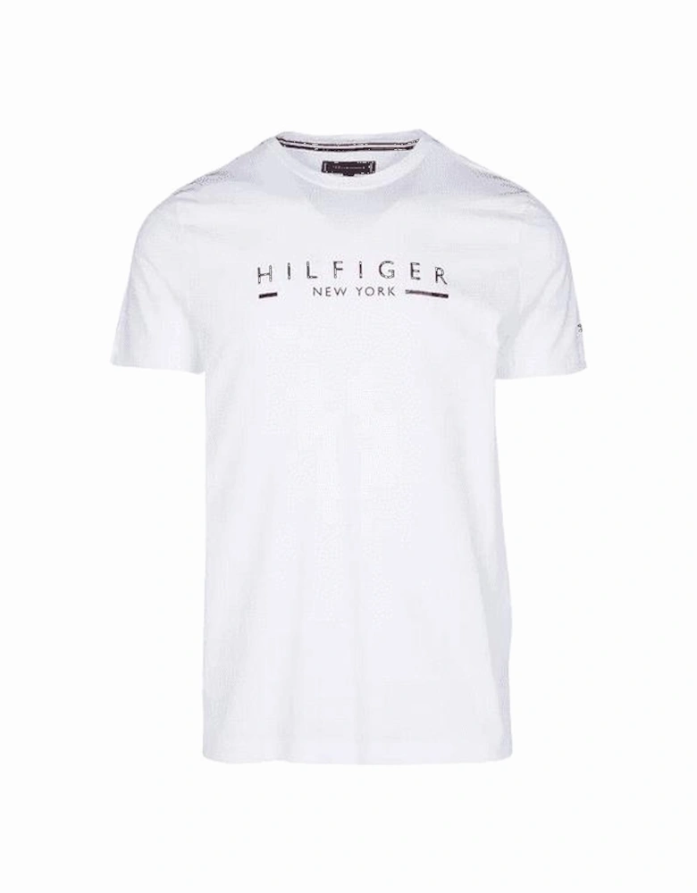 Cotton Regular Fit Printed Logo White T-Shirt