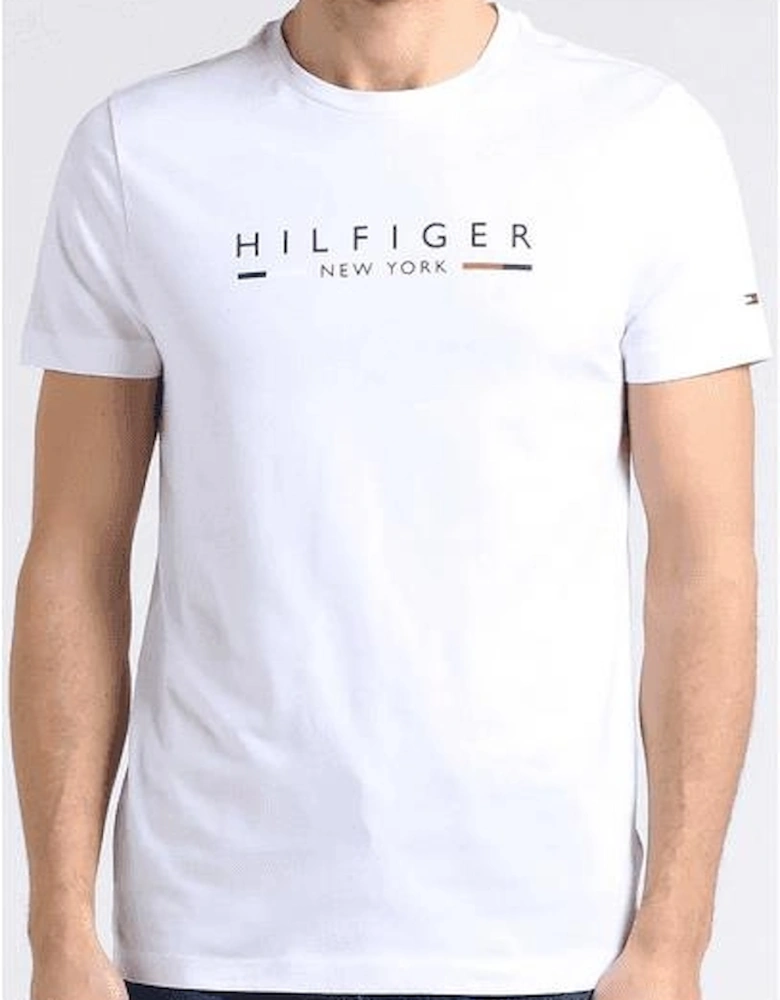 Cotton Regular Fit Printed Logo White T-Shirt