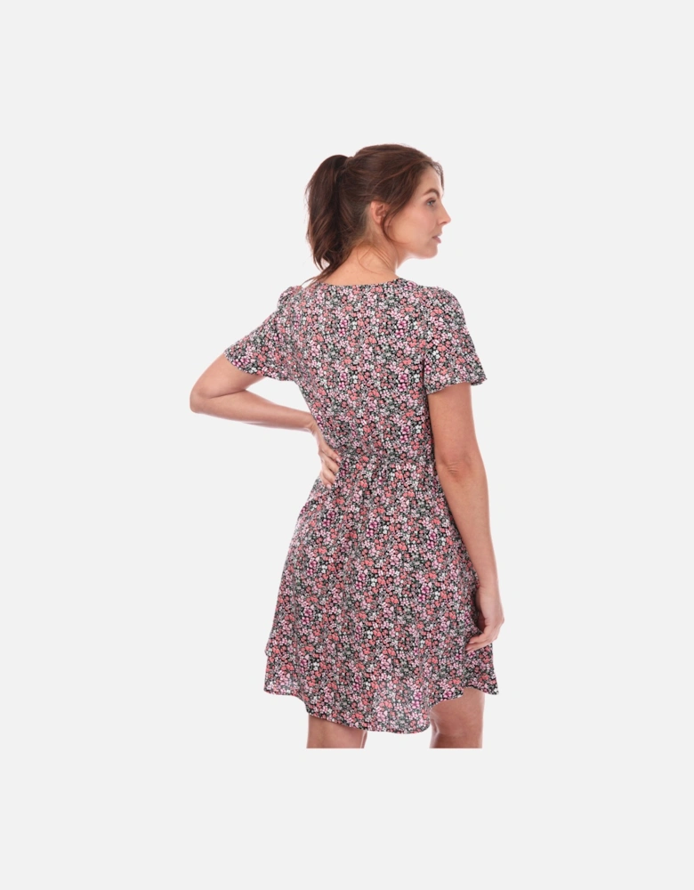 Womens Easy V-Neck Floral Dress